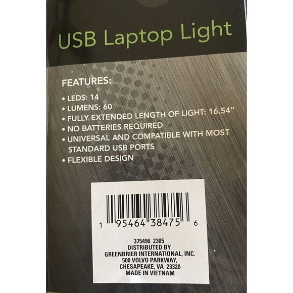 USB Laptop Light No Batteries Needed, 14 Bright LEDs, 60 Lumens, New, E-circuit - Picture 2 of 3